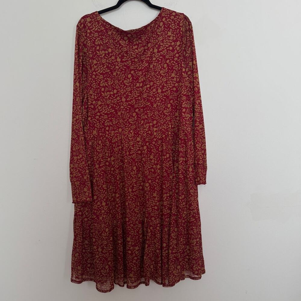 Torrid Ruffled Floral Mesh Dress Rust Red Size 3X - Picture 4 of 5